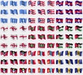 Somalia, Puerto Rico, Cambodia, England, Maldives, Jordan, Antigua and Barbuda, Mongolia, Barbados. Big set of 81 flags.
