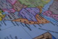 Somalia Travel Concept Country Name On The Political World Map Very Macro Close-Up View Stock Photograph