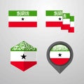 Somaliland flag design set vector