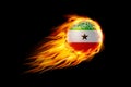 Somaliland Flag With Fire Fire Ball Realistic Design