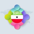 Somaliland Flag with Infographic Design isolated on World map