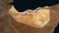 Somaliland highlighted. Low-res satellite