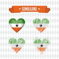 Somaliland with love. Design vector broken heart with flag inside.