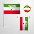 Somaliland waving Flag design with badge vector Royalty Free Stock Photo