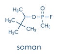 Soman nerve agent molecule chemical weapon. Skeletal formula. Royalty Free Stock Photo