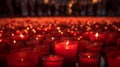 A somber yet hopeful scene, a candlelight vigil on World AIDS Day, AIDS awareness, AI generated