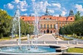 Sombor fountain square and city hall view