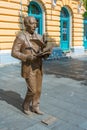 Sombor, Serbia, July 24, 2023: Statue of Veljko Petrovic in Somb