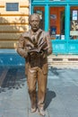 Sombor, Serbia, July 24, 2023: Statue of Veljko Petrovic in Somb