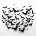 Sombre Collage Of Flying Bats: Conceptual Installation Art