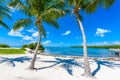 Sombrero Beach with palm trees on the Florida Keys, Marathon, Florida, USA. Tropical and paradise destination for vacation Royalty Free Stock Photo