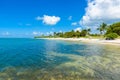 Sombrero Beach with palm trees on the Florida Keys, Marathon, Florida, USA. Tropical and paradise destination for vacation Royalty Free Stock Photo