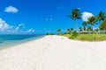 Sombrero Beach with palm trees on the Florida Keys, Marathon, Florida, USA. Tropical and paradise destination for vacation Royalty Free Stock Photo