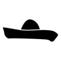 Sombrero black color icon .