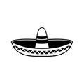 Sombrero flat icon. National Mexican hat. Cap in Mexico