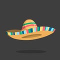 Sombrero icon. Mexican isolated hat. Cartoon spanish cap. National headwear of Mexico