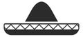 Sombrero icon. Traditional mexican hat in simple black style