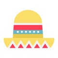 Sombrero Mexican hat flat icon, Travel tourism