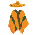 Sombrero and mexican poncho Royalty Free Stock Photo