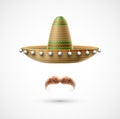Sombrero and mustache Royalty Free Stock Photo