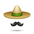 Sombrero And Mustache Royalty Free Stock Photo