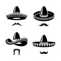 Sombrero set. Vector Royalty Free Stock Photo