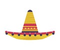 Sombrero Wide-brimmed Hat as Mexican Symbol Vector Illustration