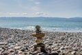 Inukshuk on the beach on Vancouver Island Royalty Free Stock Photo