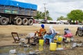 SOMBURU, KENYA - Nov 03, 2020: Kenyan women working outside