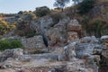 Some ancient walls and stone structures at ancient city efes