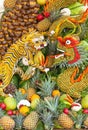 Some artworks of Vietnam artistic fruit carving decoration festival held in Tao Dan Park to welcome the lunar new year.