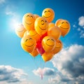 Balloons with a smiley face generated by artificial intelligence Royalty Free Stock Photo