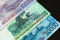 Some banknotes of Indonesian rupiah Royalty Free Stock Photo