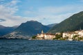 Brusino, Switzerland - October 6th 2021: Historic centre of the village seen from Lago di Lugano