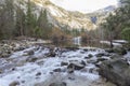 Some beautiful scene of the famous Mirror Lake of Yosemite Royalty Free Stock Photo