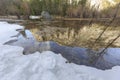 Some beautiful scene of the famous Mirror Lake of Yosemite Royalty Free Stock Photo