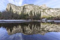 Some beautiful scene of the famous Mirror Lake of Yosemite Royalty Free Stock Photo