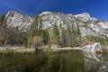 Some beautiful scene of the famous Mirror Lake of Yosemite Royalty Free Stock Photo