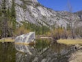 Some beautiful scene of the famous Mirror Lake of Yosemite Royalty Free Stock Photo