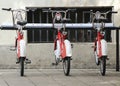 Some bicycles of the bicing service in Barcelona, Spain