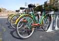 Some bicycles of the Girocleta service in Girona, Spain