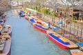 Some boats by the river bank Royalty Free Stock Photo