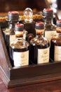 Some bottles with balsamic vinegar