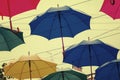 Some bright umbrellas in a rainy day Royalty Free Stock Photo
