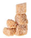 Some brown lump cane sugar cubes Royalty Free Stock Photo