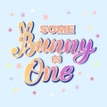 Some Bunny is One text isolated on background.