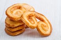 Butter biscuit on white wooden background Royalty Free Stock Photo