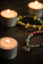Silver bracelets with some candles