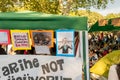 Some caricatures attached on tents during the protests against demolition of Taksim Gezi Park in Istanbul, Turkey