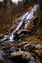 Waterfall and rocks and ice